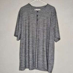 Duluth Trading Co Men's‎ Gray Heathered Henley T-Shirt Size 2XL Short Sleeve